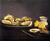 Manet Paintings - Oysters by Edouard Manet